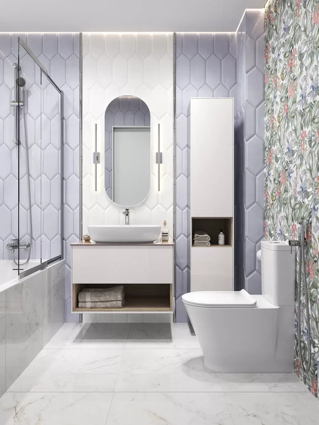  Готовое решение для ванной комнаты 4,4 кв.м («Фурнаш», Plaza Modern)