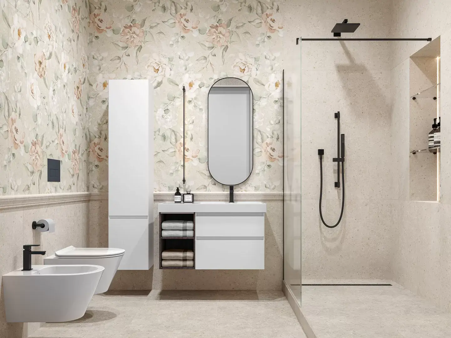  Готовое решение для ванной комнаты 6,4 кв.м («Риккарди», Cubo)