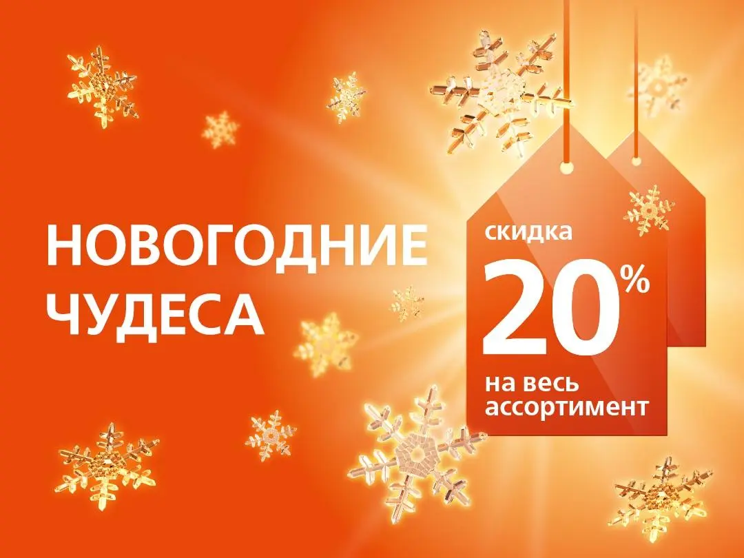 «НОВОГОДНИЕ ЧУДЕСА». СКИДКА 20% НА ВЕСЬ АССОРТИМЕНТ