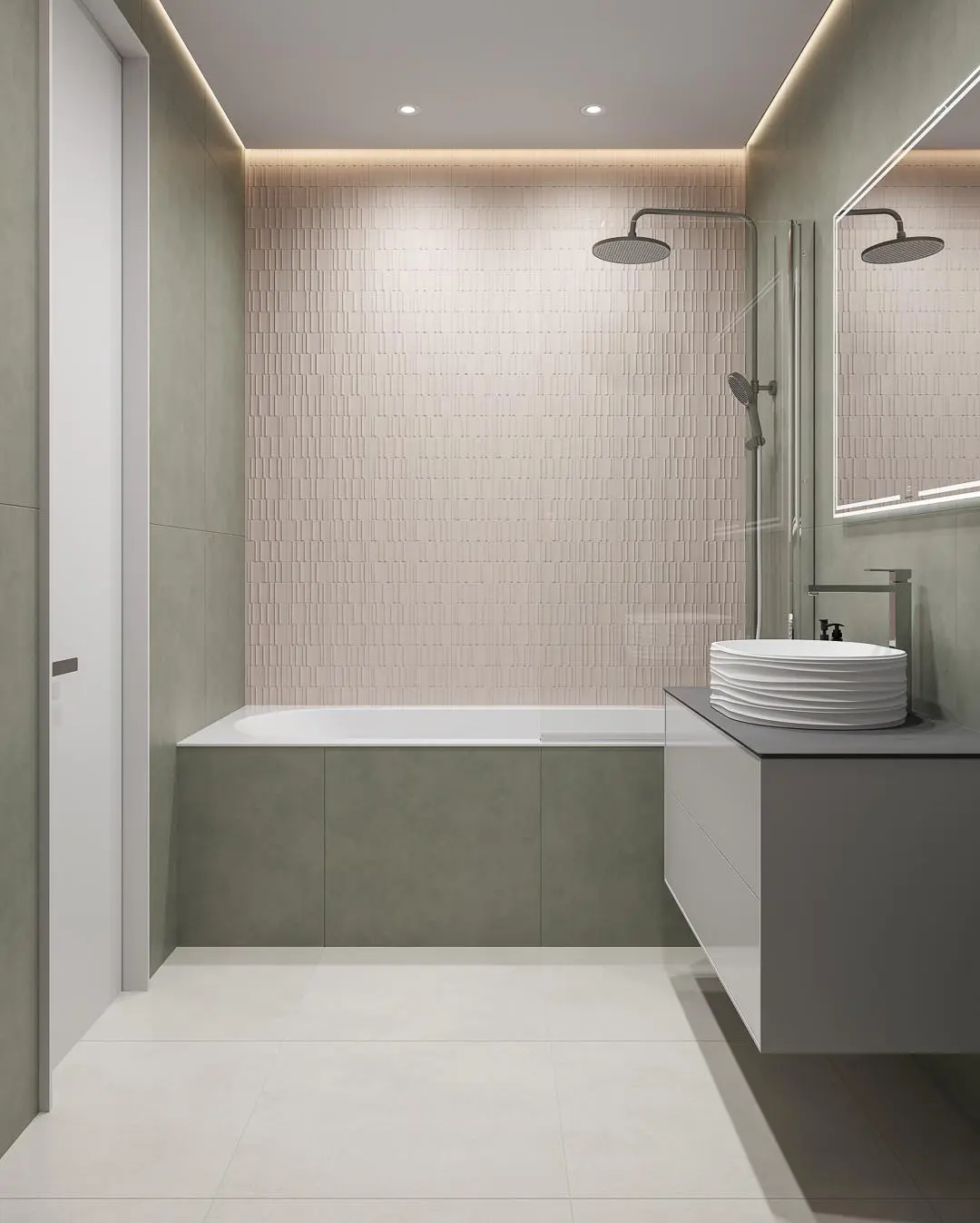 Готовое решение для ванной комнаты 4,4 кв.м («Касба», Sabbia/Саббья)