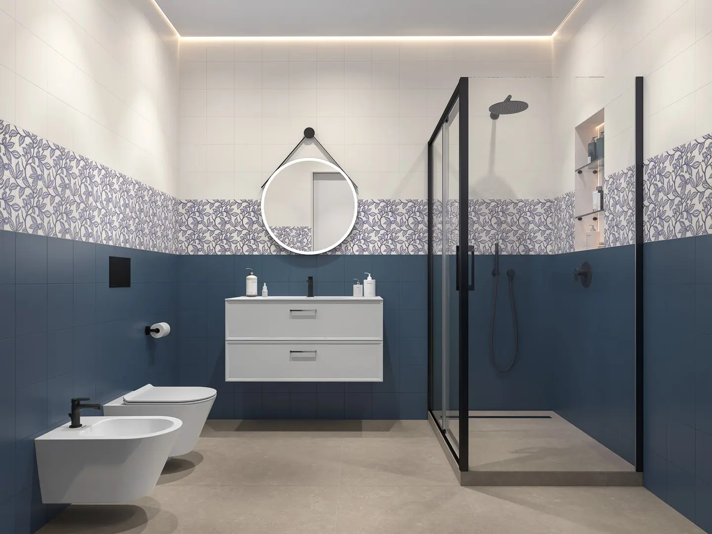 Готовое решение для ванной комнаты 6,4 кв.м («Шавен», Piano Classic/Пиано Классик)