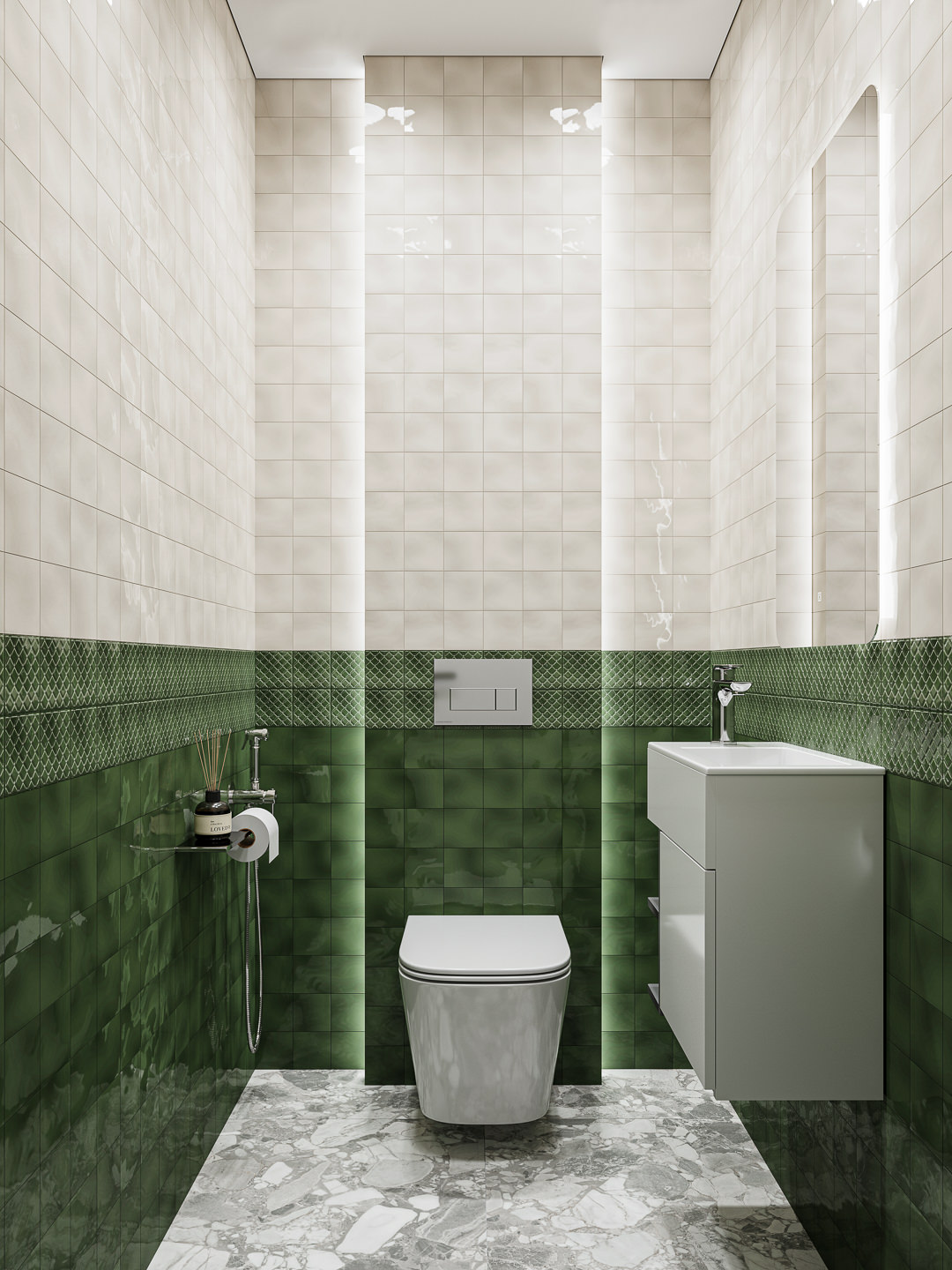 Готовое решение для ванной комнаты 1,8 кв.м («Бахия», Lato/Лато)