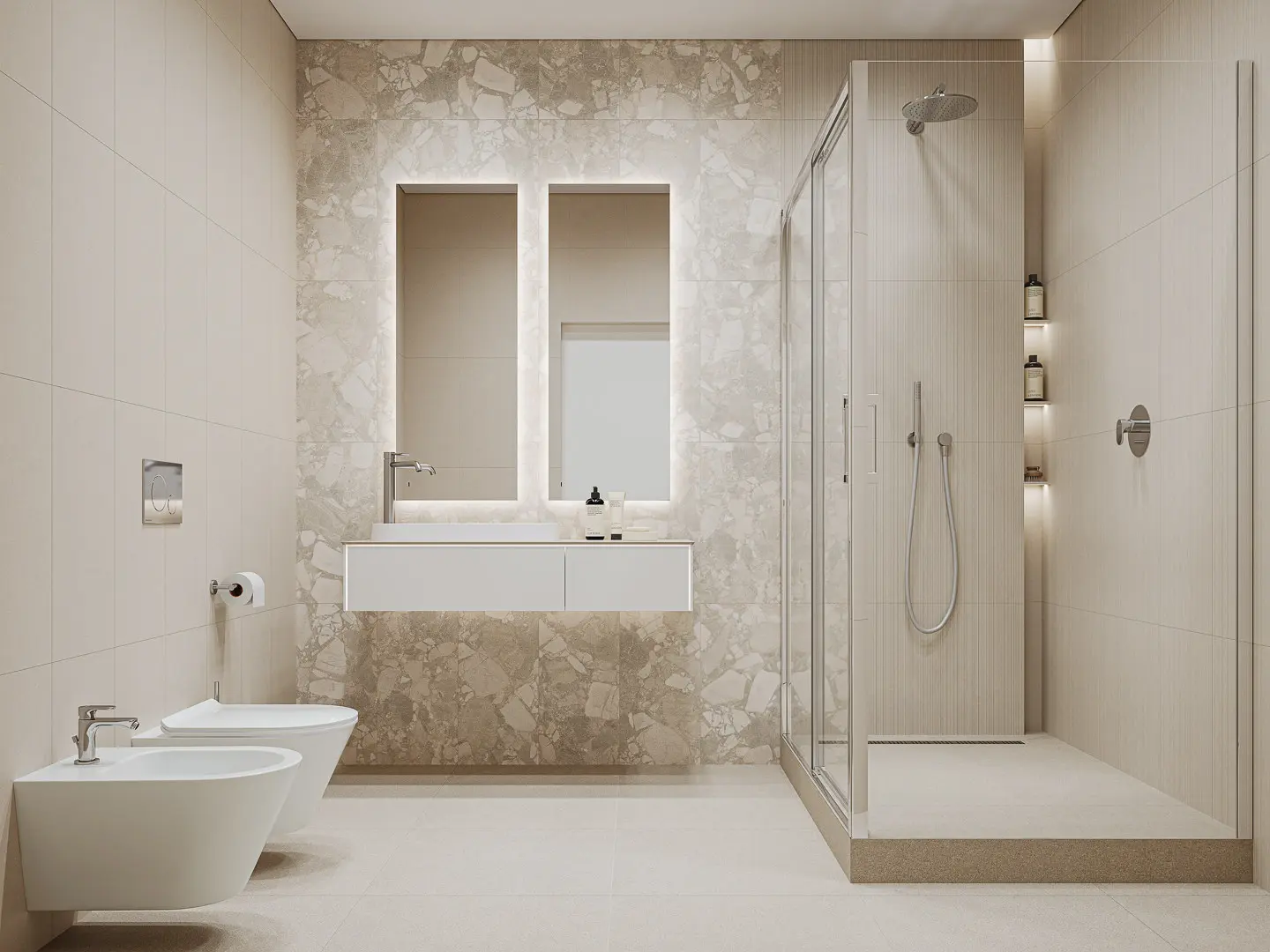 Готовое решение для ванной комнаты 6,4 кв.м («Рабат», Magica/Маджика)