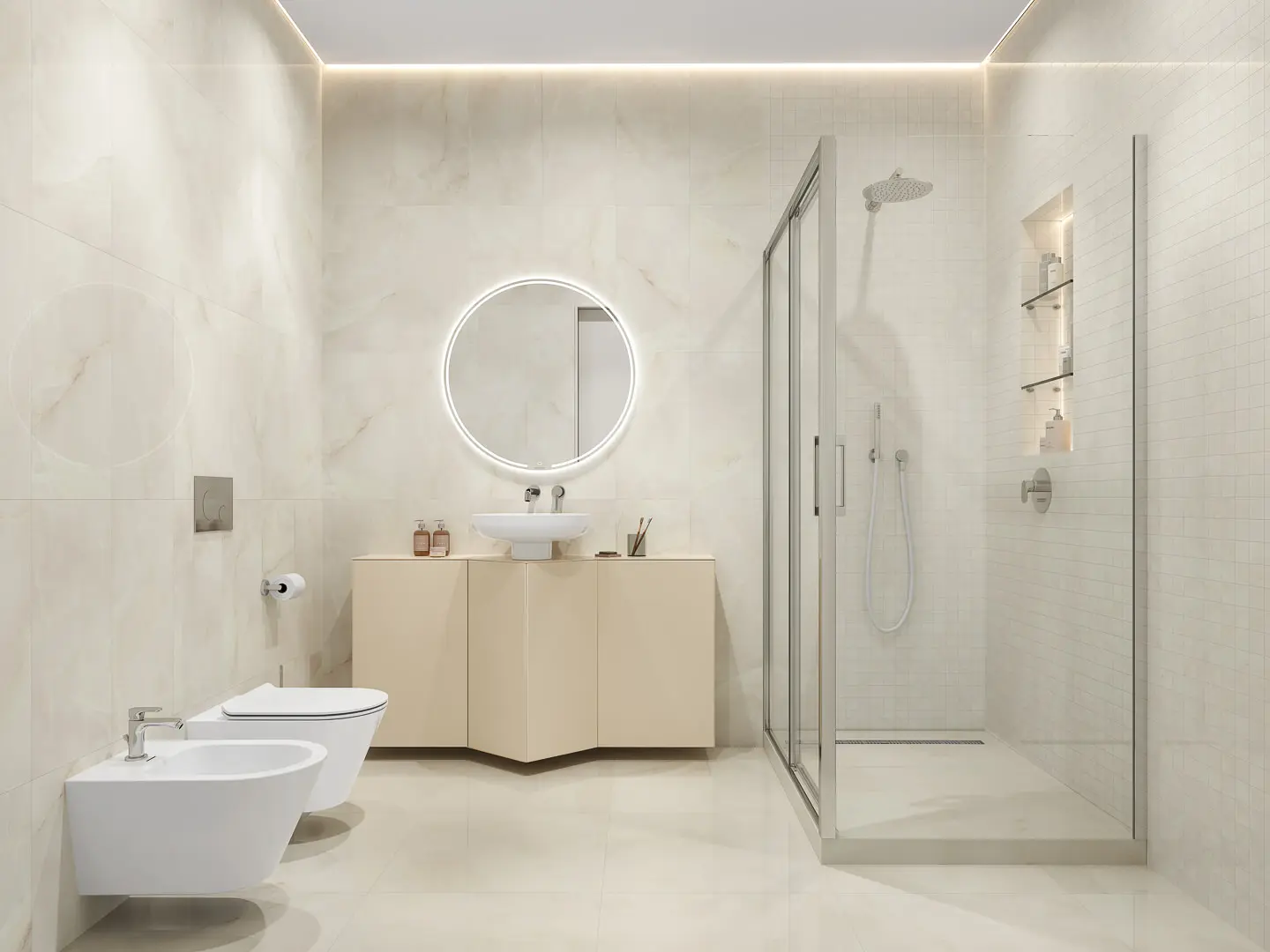 Готовое решение для ванной комнаты 6,4 кв.м («Махкама», Caravan/Караван)