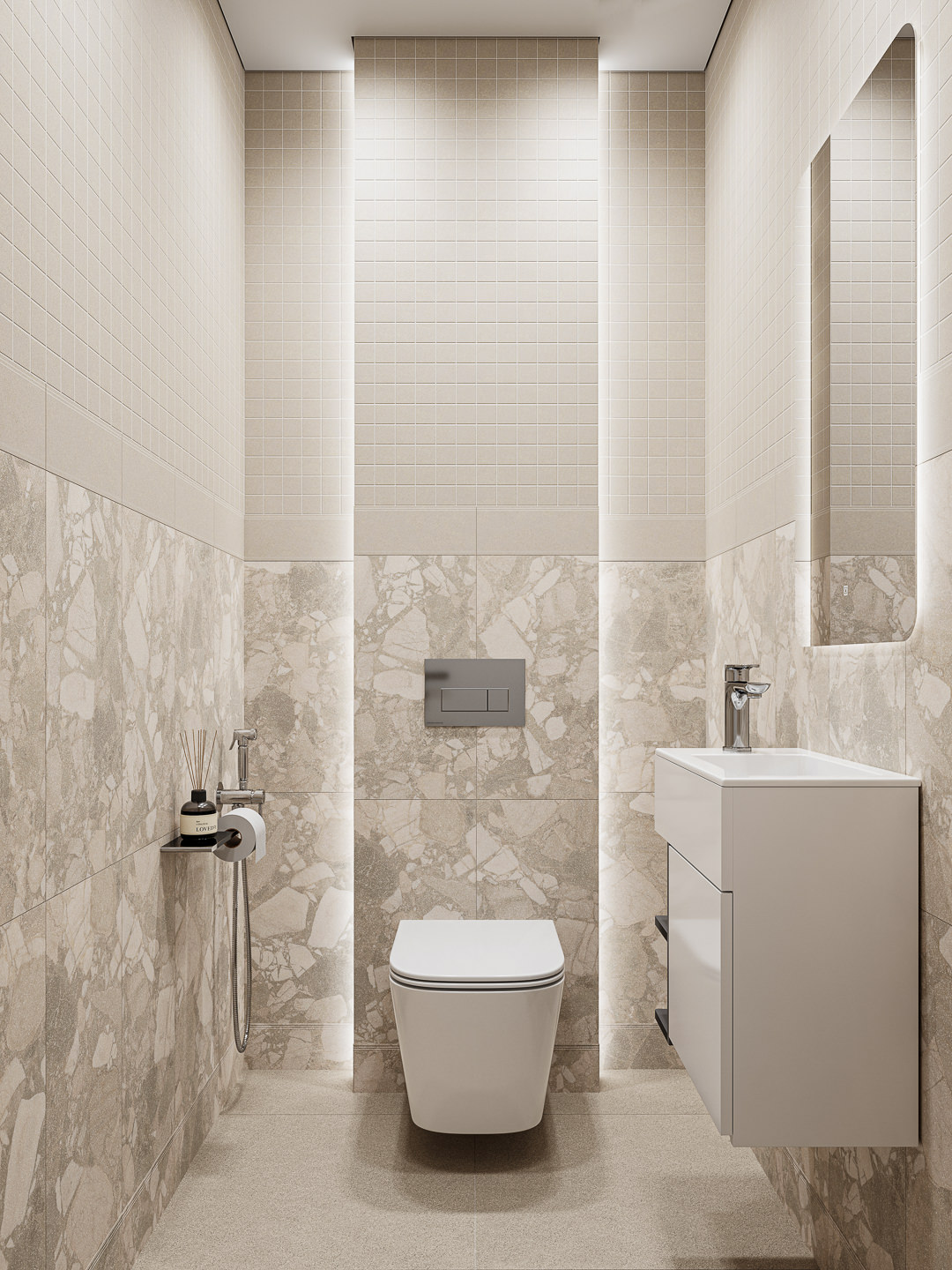 Готовое решение для ванной комнаты 1,8 кв.м («Рабат», Lato/Лато)