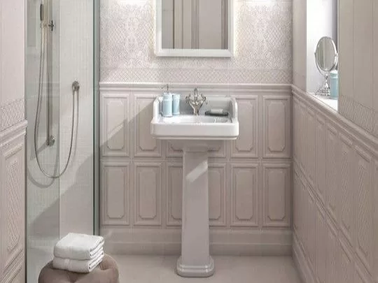 Купить бежевую плитку в ванную комнату Сорбонна