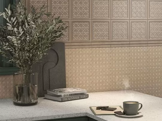 Бежевая плитка для кухни Навильи