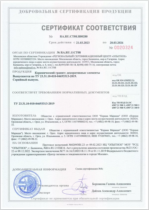 7. Керамический гранит: декоративные элементы. Срок действия до 20.03.2026
